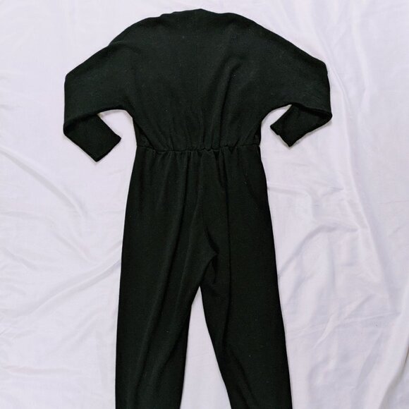 Vintage Byer Too! Black Long Sleeve Jumpsuit Size 11 (Med) Elastic Waist - Picture 3 of 9